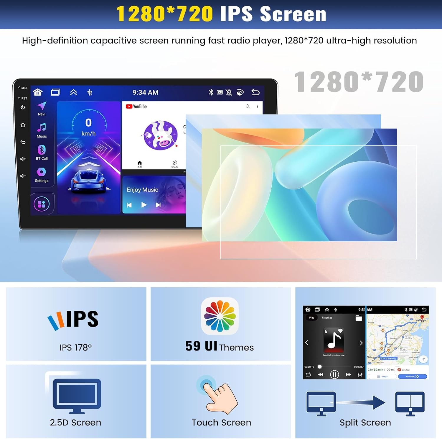 For Nissan Sentra 2013-2019 Car Screen stereo Navi GPS Carplay 4+64G FM 1280*800