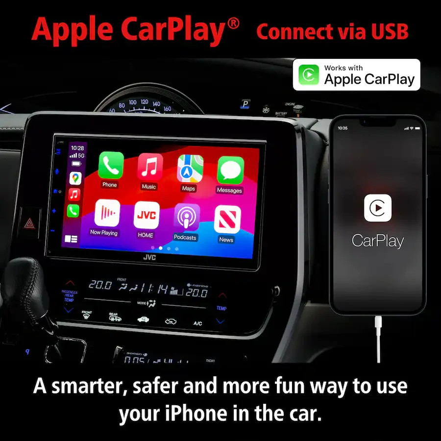 NEW JVC KW-M590BT 6.8″ Capacitive Receiver w/ Apple CarPlay & Android Auto