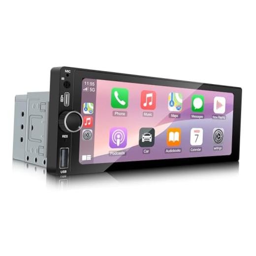 6.86 Inch Single Din with Wireless Carplay Android Auto FM EQ | IPS Car Stereo