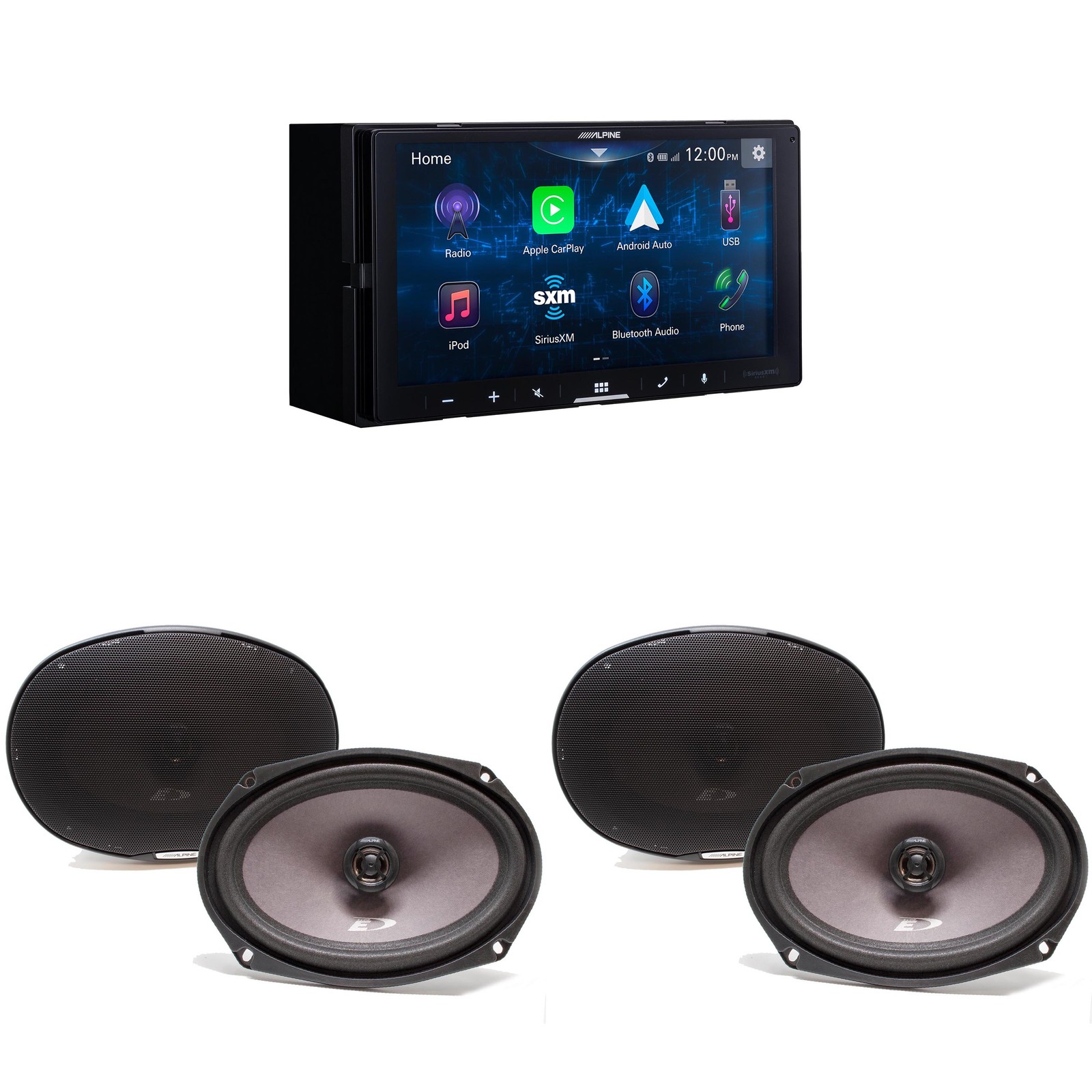 Alpine iLX-W670-S Digital Multimedia Receiver & 2 Pairs Alpine SXE-6926S 6×9 …