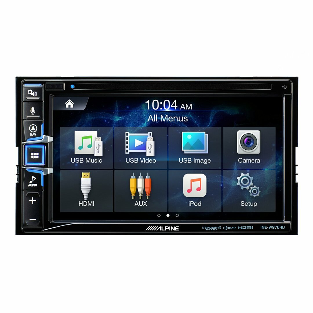 Alpine INE-W970HD, 6.5″ Double Din GPS DVD Receiver w/ CarPlay and Android Auto