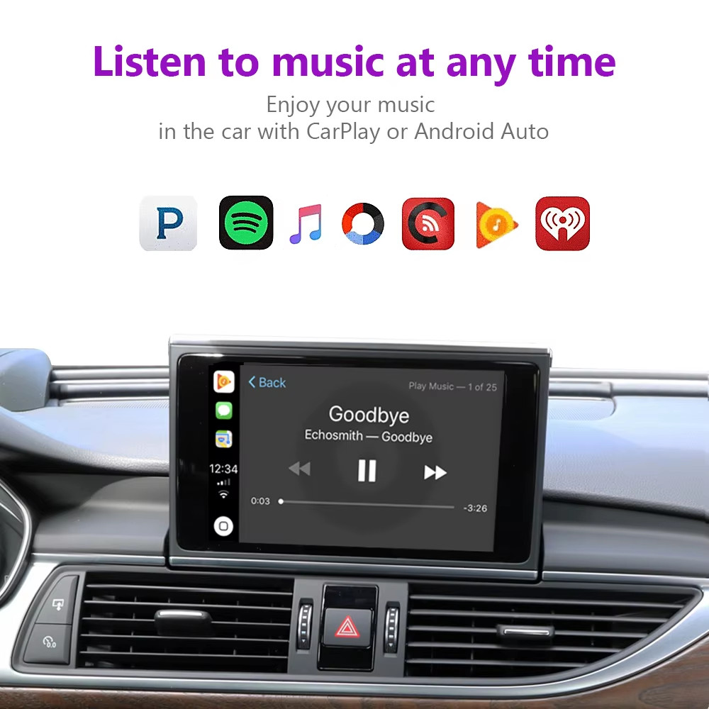 Wireless Carplay Android auto Receiver Smart box For Audi A6 A7 2012-2015 3G MMI