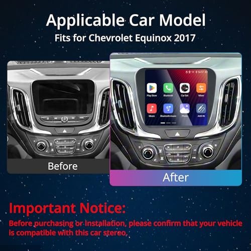 Qualcomm 8-Core Head Unit Car Radio Upgrade for 2017 Chevy Equinox, Manual AC