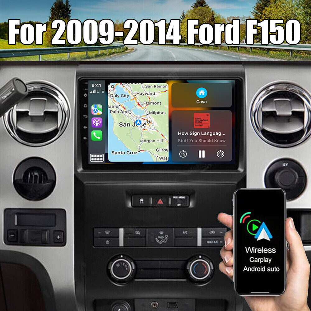For Ford F150 2009-2014 Carplay Radio FM Stereo Nav WiFi Backup Camera 2+32G