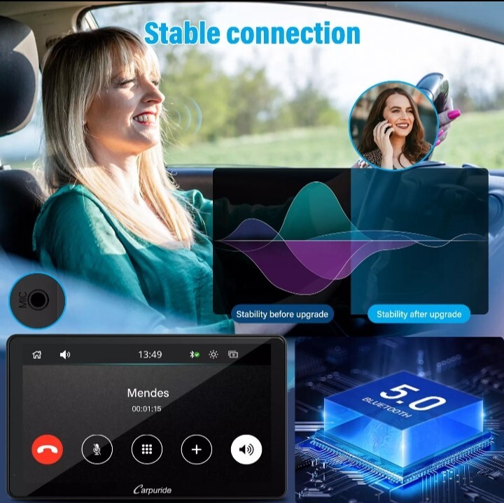 Carpuride C3 Wireless Apple Carplay Radio Car Stereo Touch Screen Android Auto