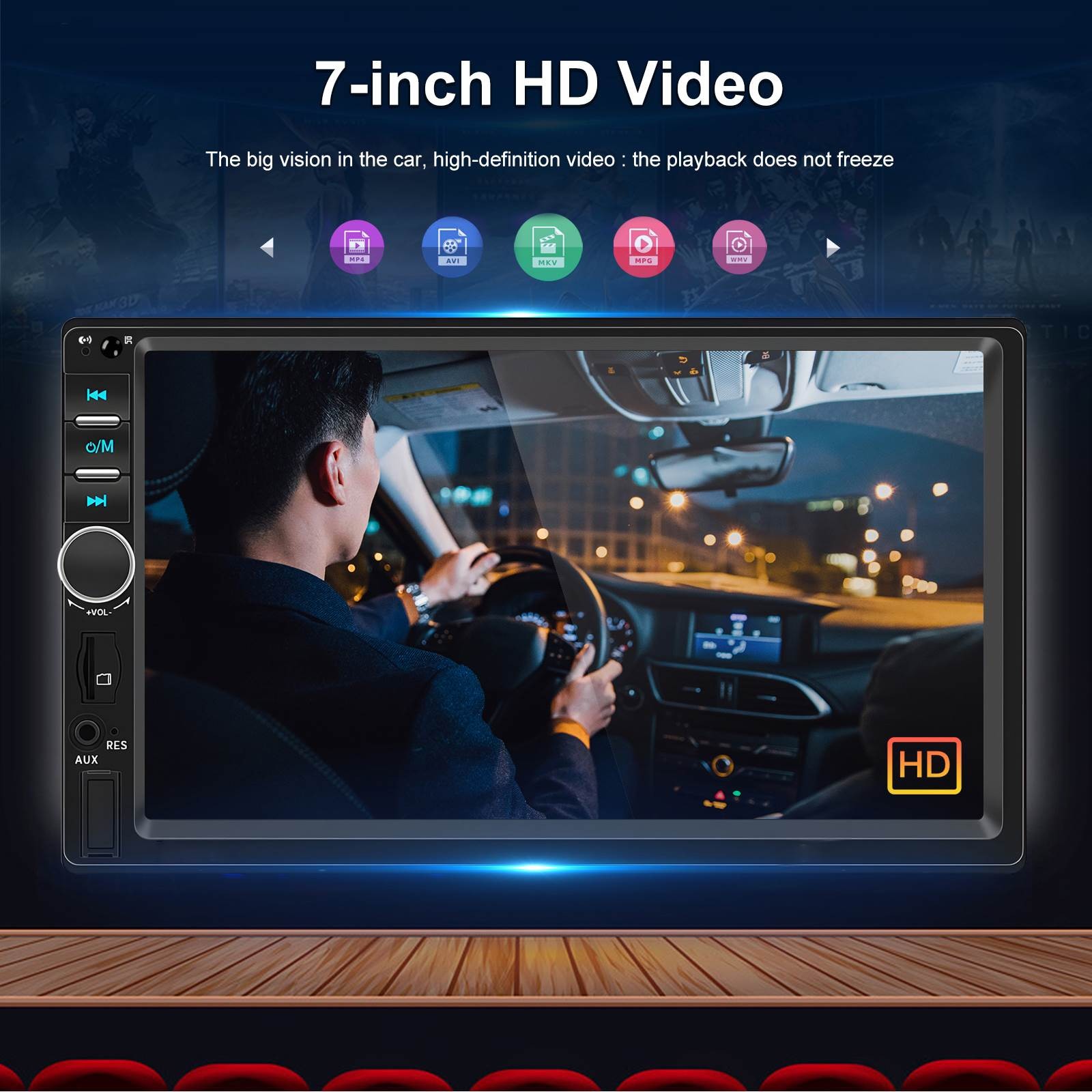 Double Din Apple Carplay Android Auto 7″ Car Stereo Radio Bluetooth Touch Screen