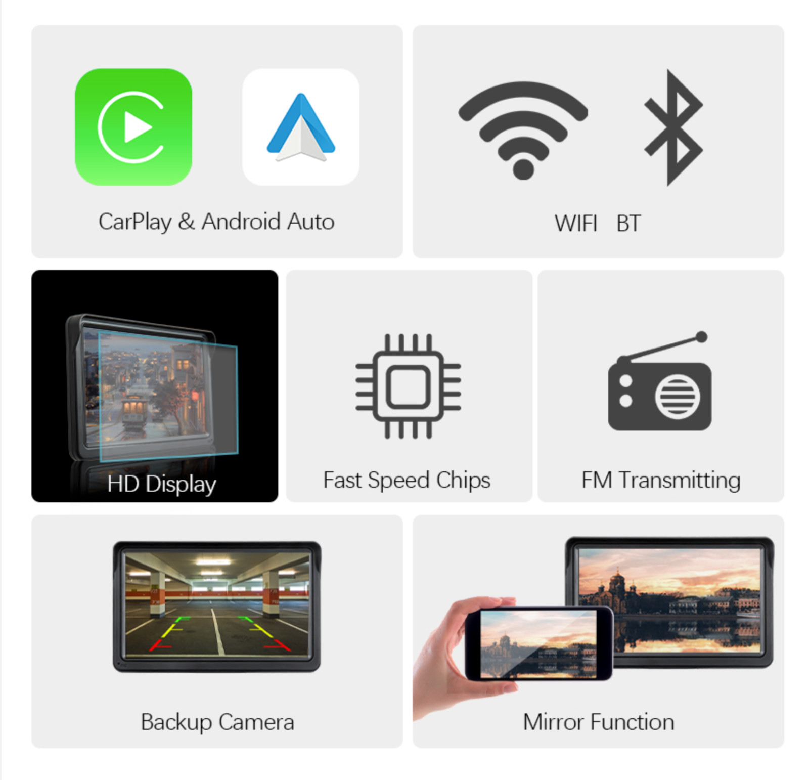 Apple CarPlay Android Auto Car Radio Multimedia Video Player Portable