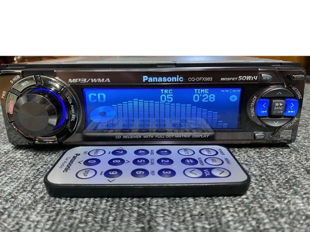 Panasonic Audio CD Player CQ-DFX983D Black 1DIN Head Unit Working Remote Set
