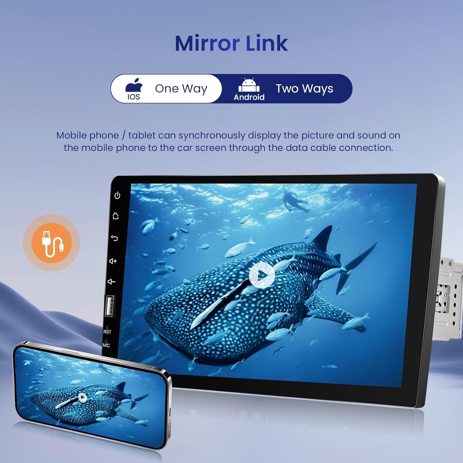 9″ Single Din Car Stereo with CarPlay & Android Auto”