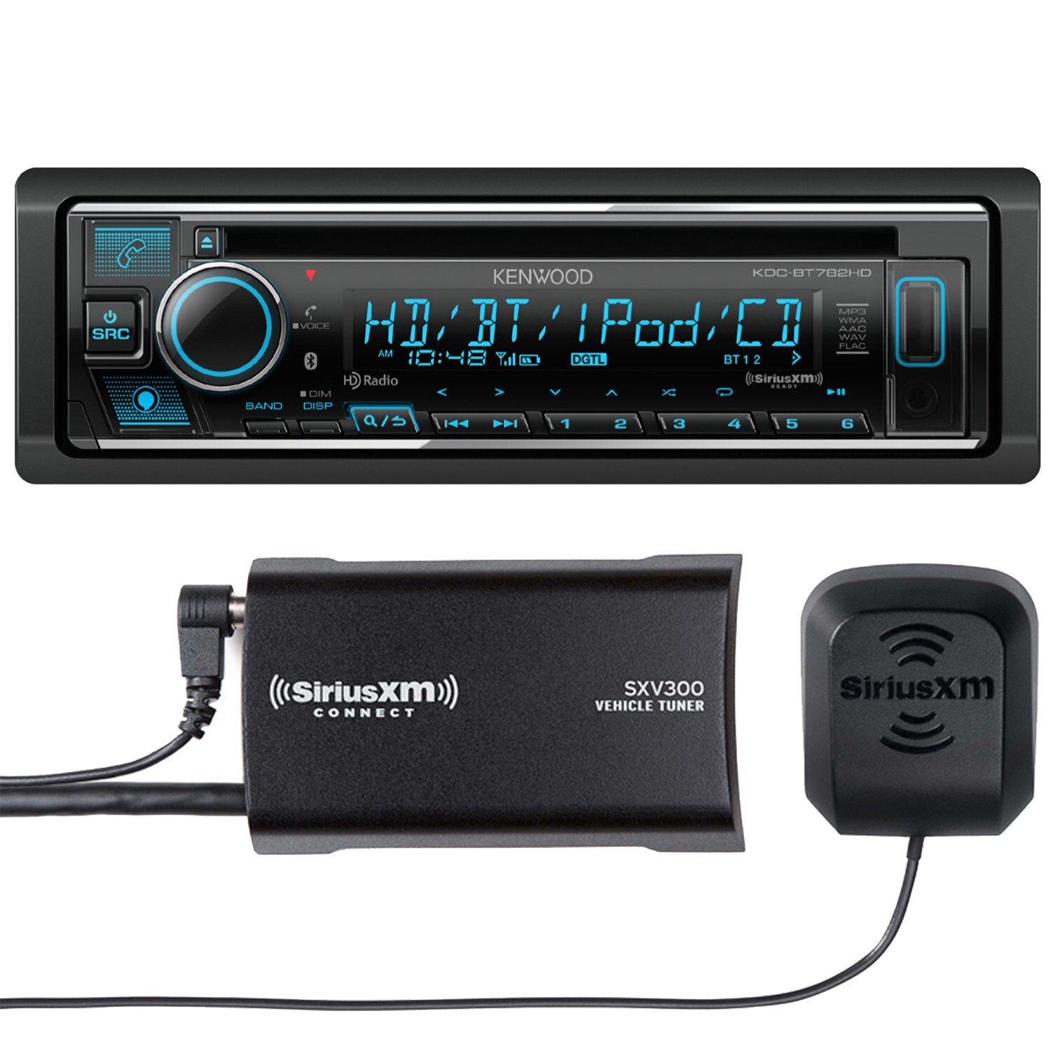 Kenwood KDC-BT382U CD Player Receiver with Built-in Alexa + SiriusXM Tuner