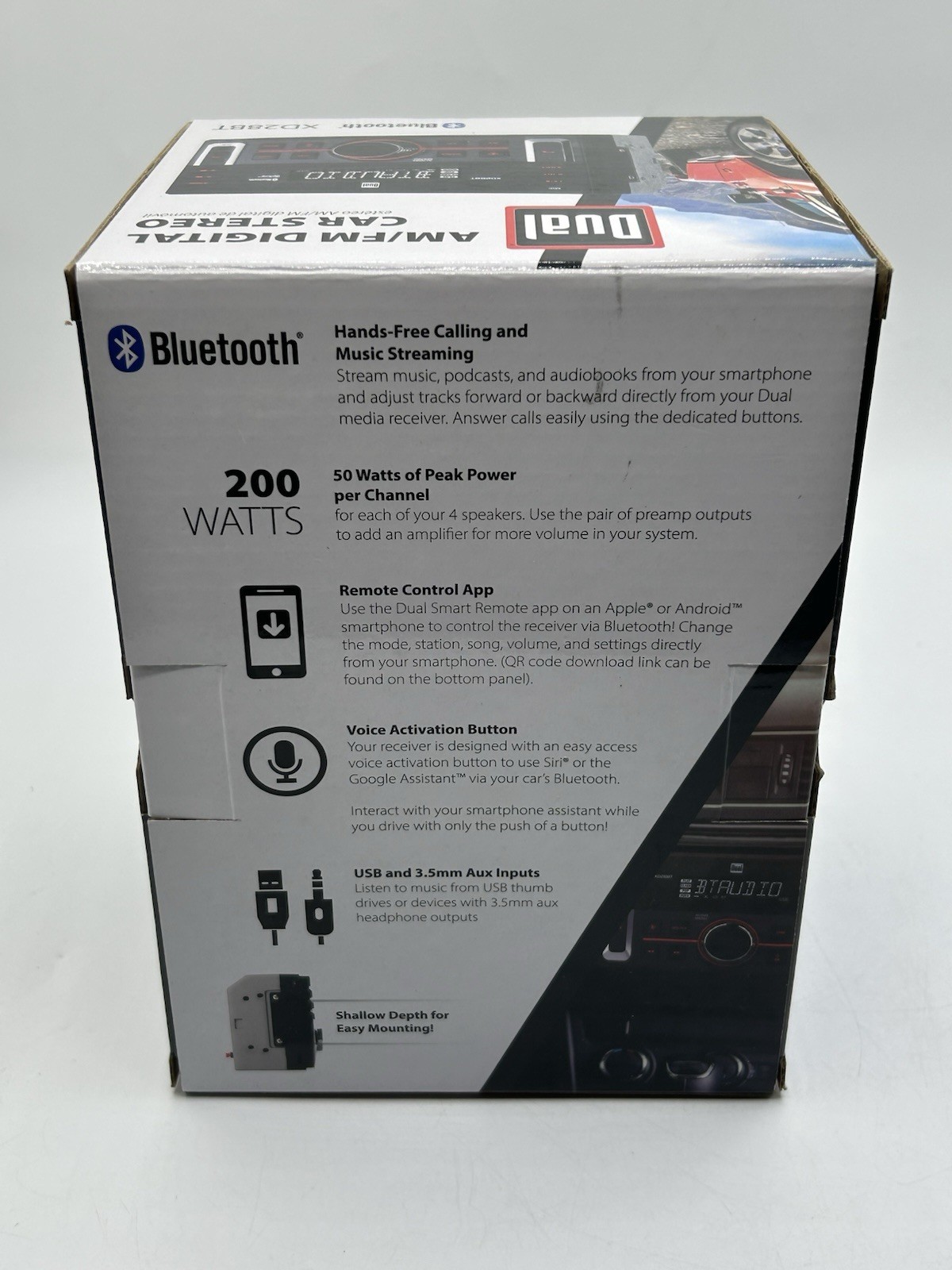 Dual Electronics XD28BT 200 Watts Bluetooth AM/FM Digital Car Stereo Receiver