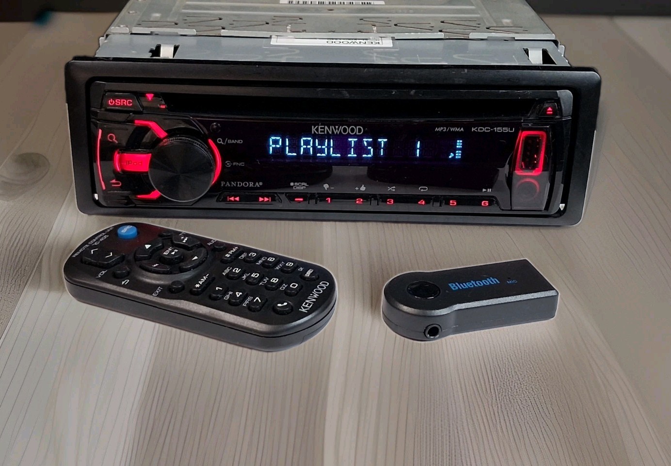 Kenwood KDC-155U CD/USB Car Stereo Receiver w/ Remote & FREE Bluetooth Adapter