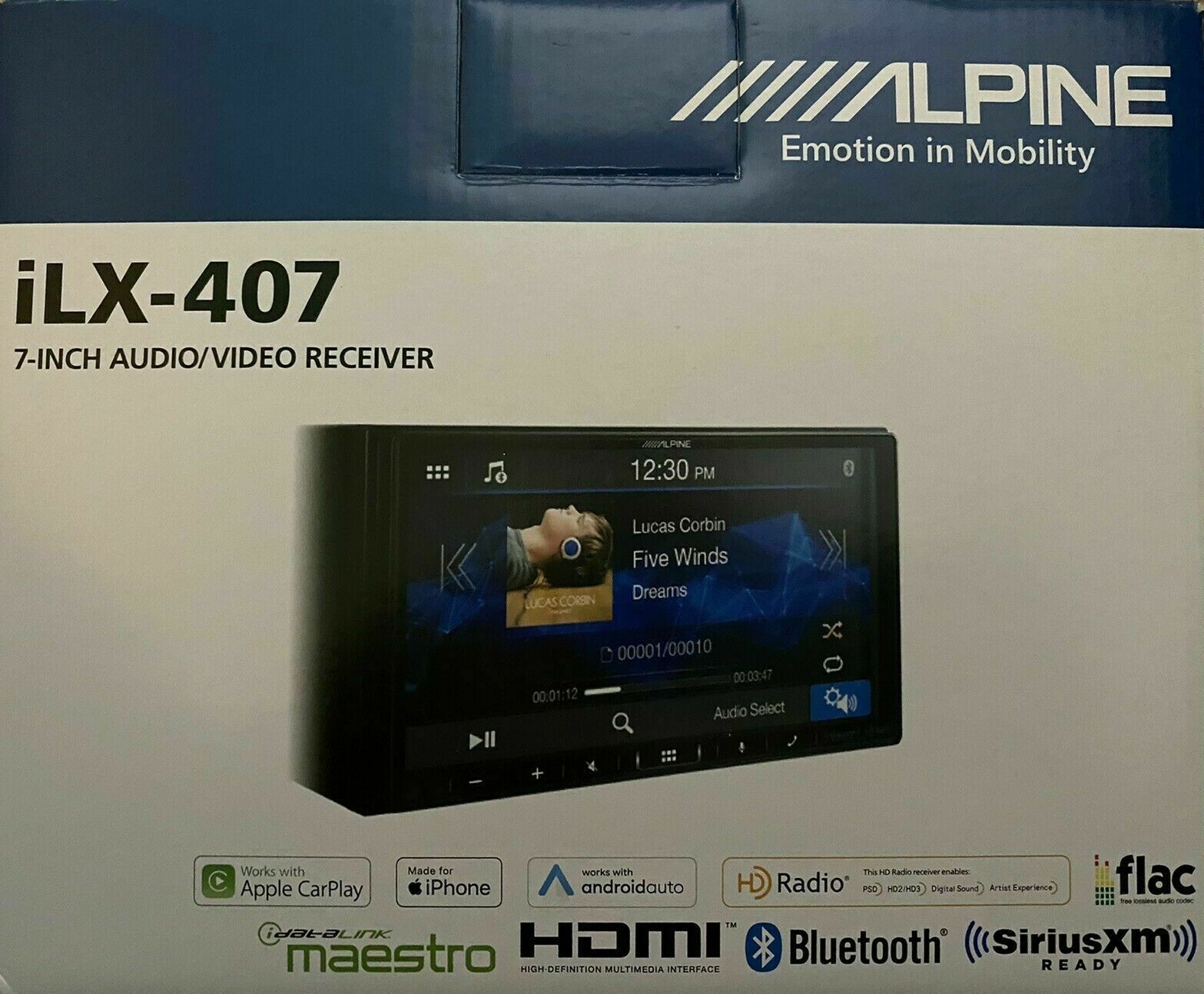 Alpine iLX-407 Bluetooth Multimedia Apple CarPlay Android Auto HD Radio HDMI 7″