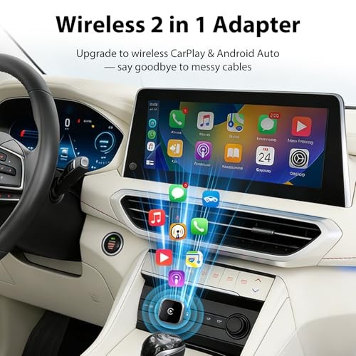 2026 Latest Wireless CarPlay & Android Auto Dongle 2 in 1 Auto Connect S42