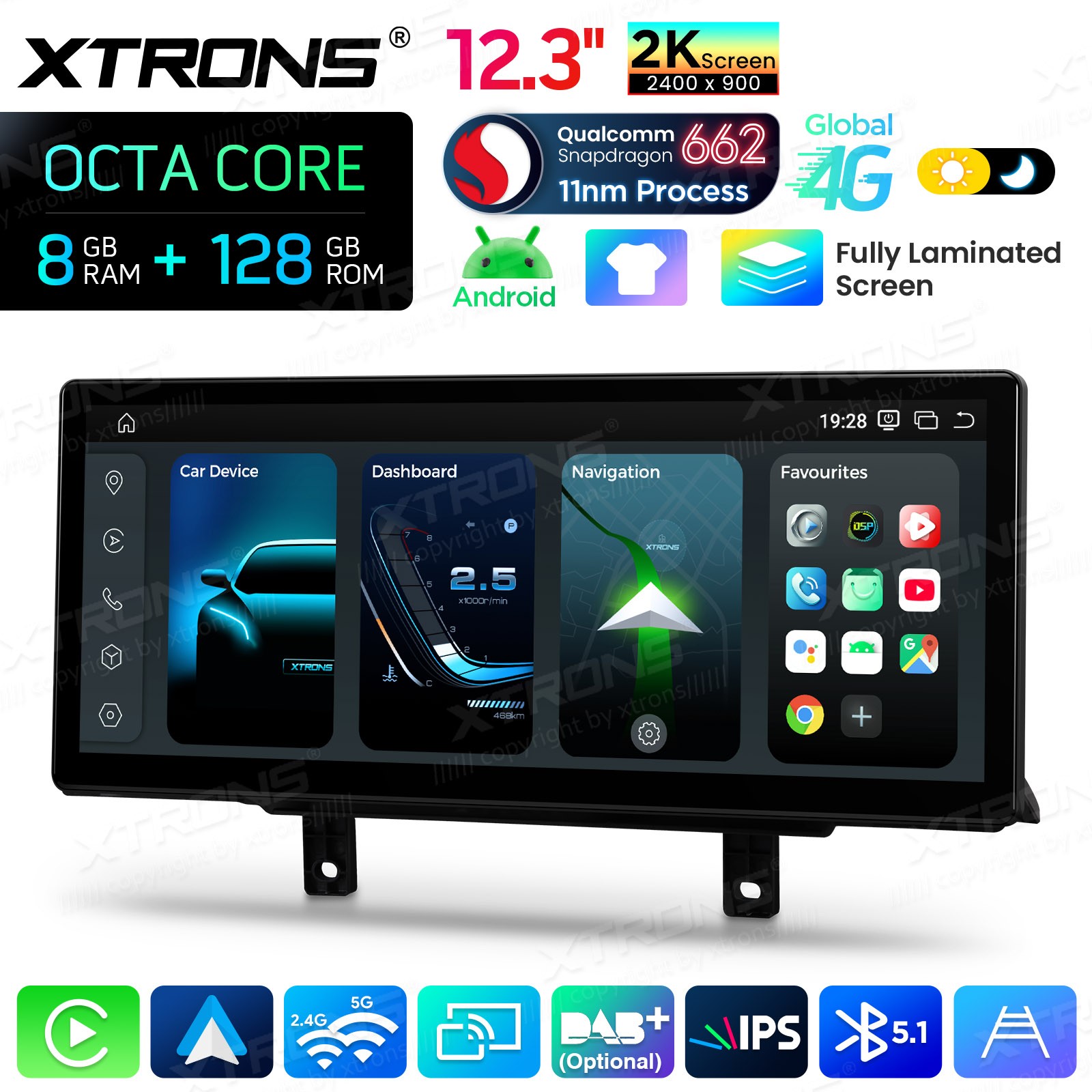 For BMW F30 F31 F32 F33 F36 Android Navigation 12.3″ Screen 2K IPS 8G 128GB WiFi
