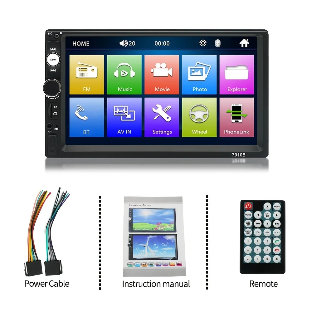 2Din for Mobile phone 7” Car MP5 Multimedia Player Rearview Camera BT FM TF USB