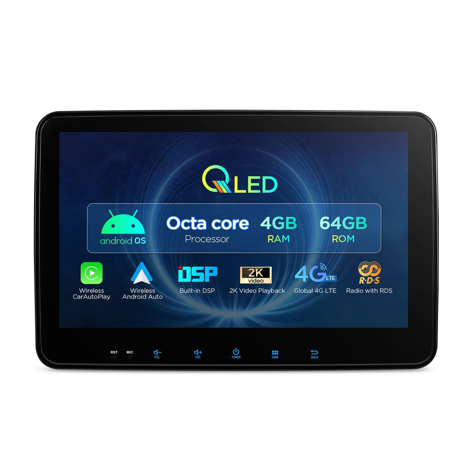 10.1” QLED Double 2 DIN Android 13 8-Core Car Stereo GPS Radio Navi Head Units