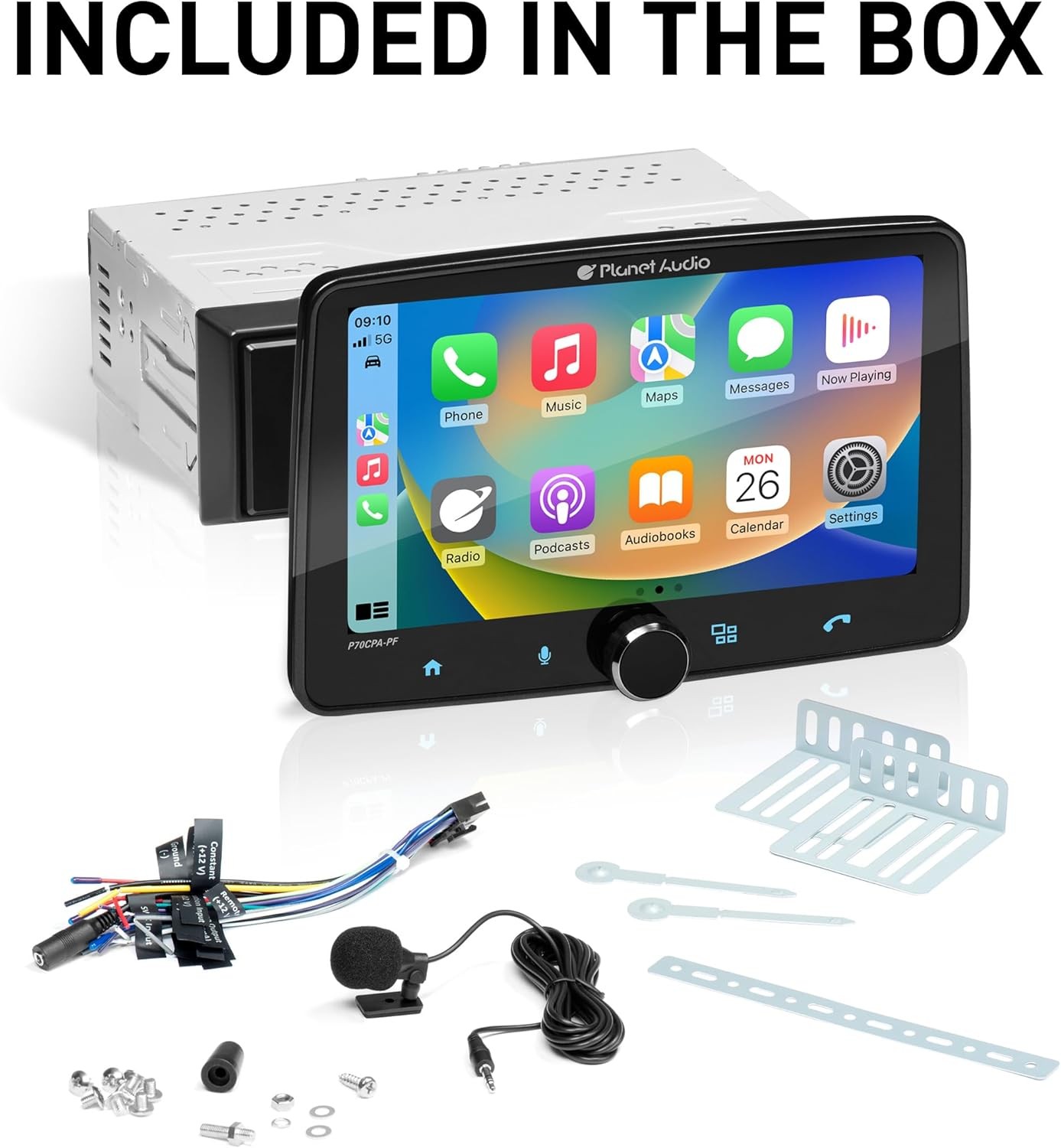 P70CPA-PF Car Stereo – Apple CarPlay Android Auto Single Din 7 Inch Touchscreen