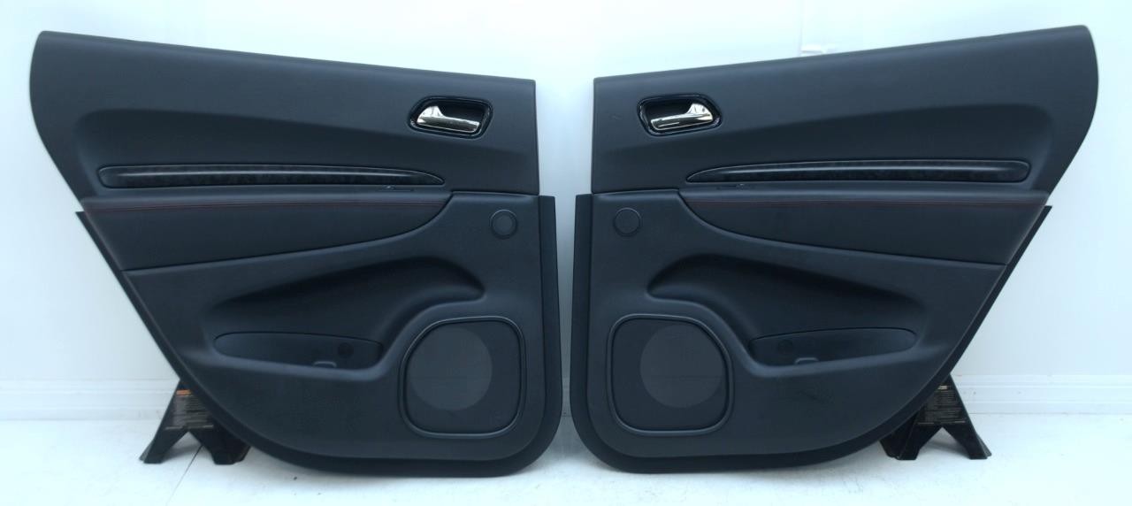 2021 – 2025 DODGE DURANGO RT 392 OEM BLACK LEATHER TRIM DOOR PANELS BLACK CARBON