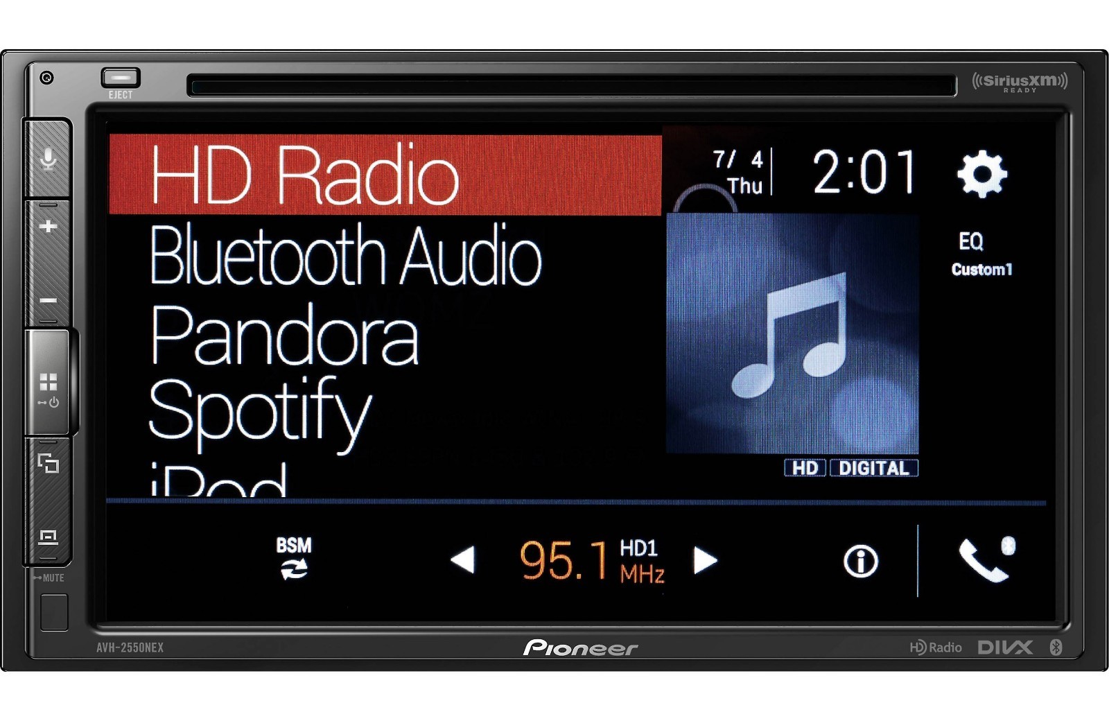 Pioneer AVH-2550NEX Multimedia DVD Receiver with 6.8″ WVGA Display