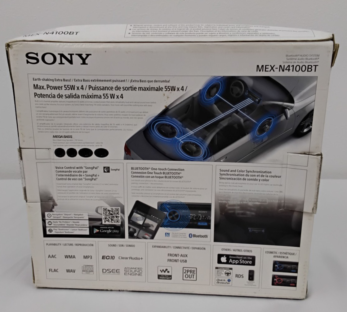 Sony Bluetooth Audio System MEX-N4100BT Radio/CD Player New in Open Box #J5138