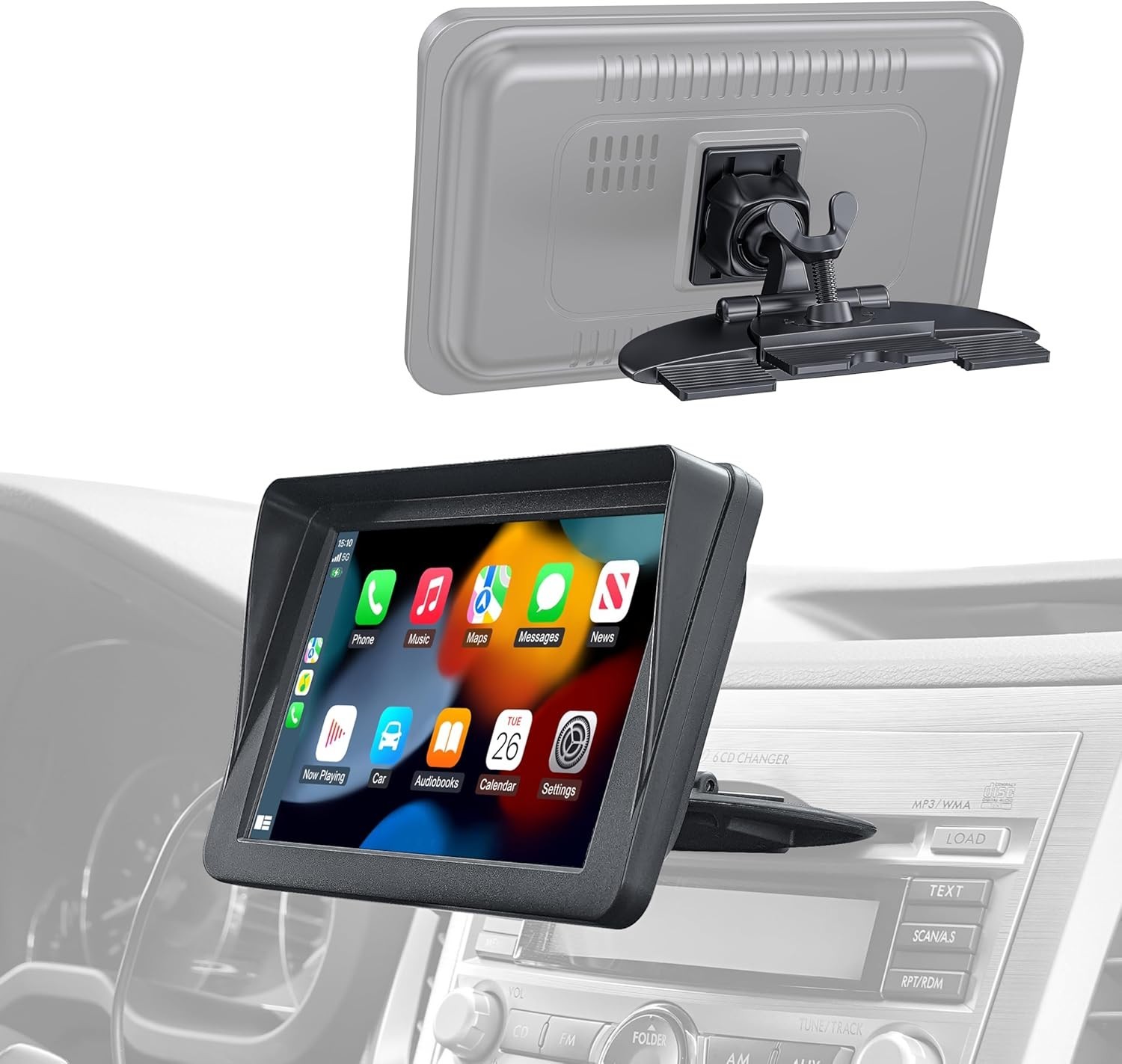 Soporte giratorio para ranura de CD para CarPlay: fácil instalación sin herramie