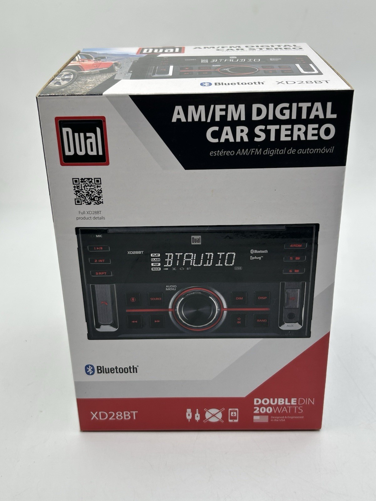 Dual Electronics XD28BT 200 Watts Bluetooth AM/FM Digital Car Stereo Receiver