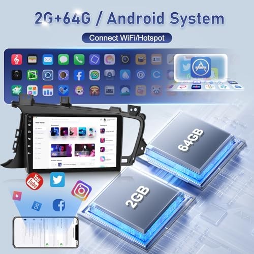 Car Radio for Kia Optima K5 2010 2011 2012 2013, [2G+64G] 9 inch Android 2+64GB