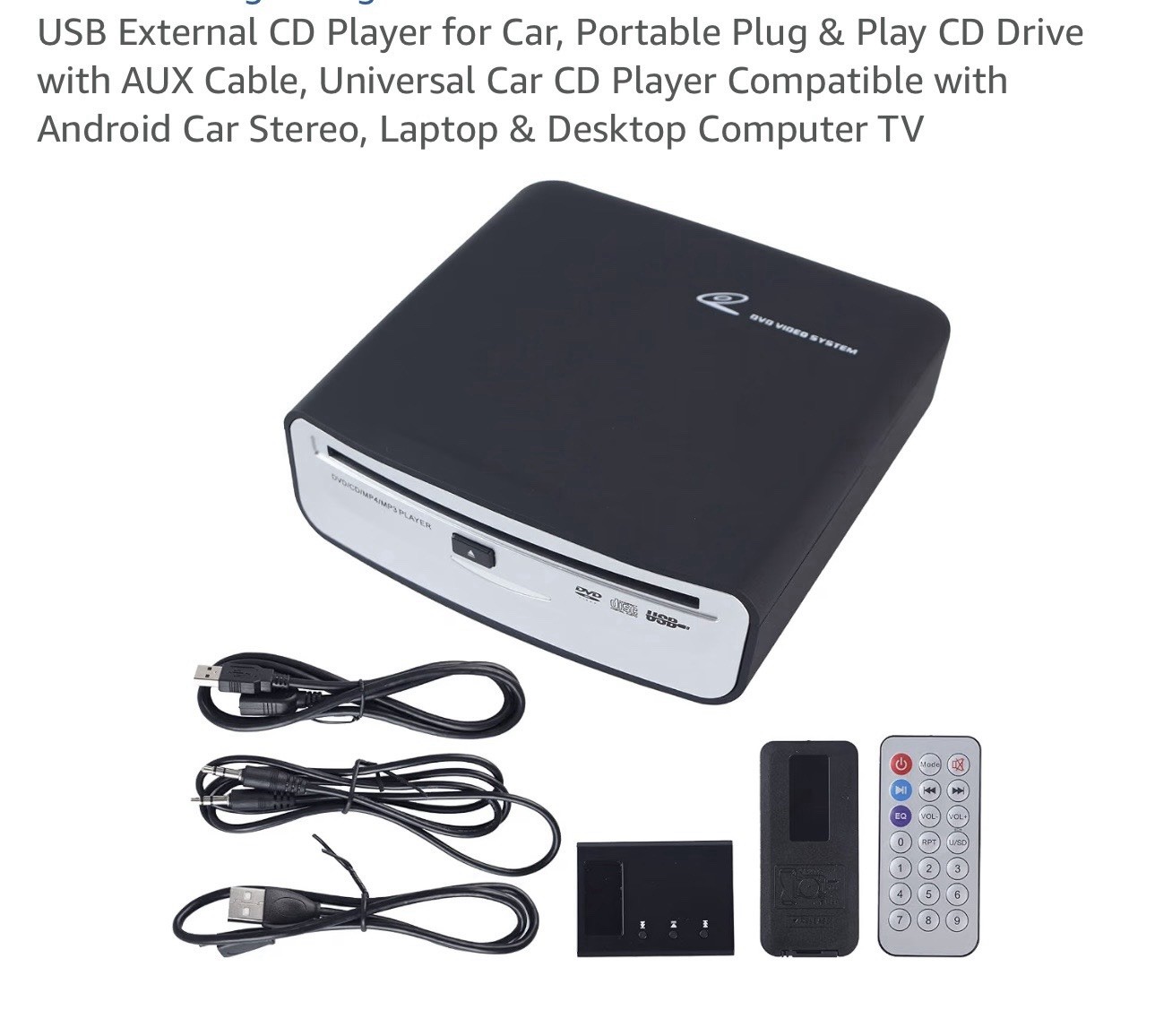 Universal External Car CD Player Machine USB CD Player for Car