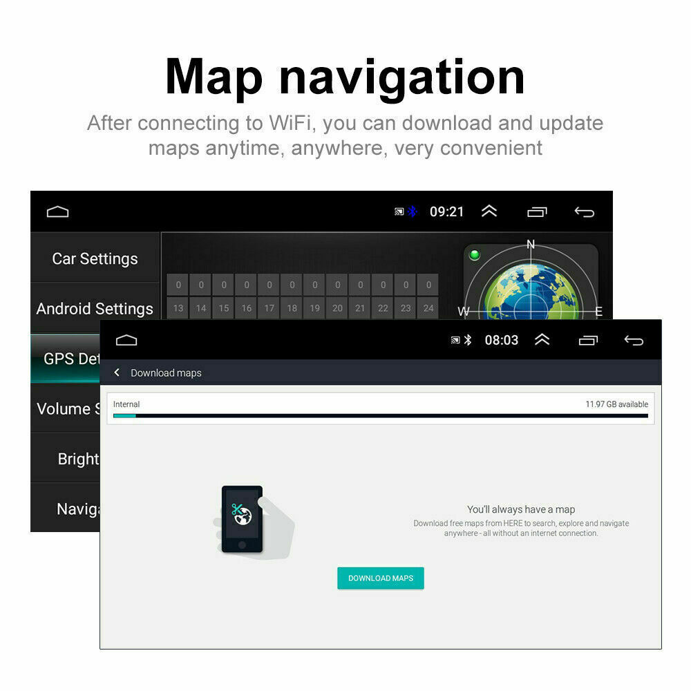 Android 15 Car Stereo GPS Navi MP5 Player 7″ Double 2Din WiFi BT Radio Carplay