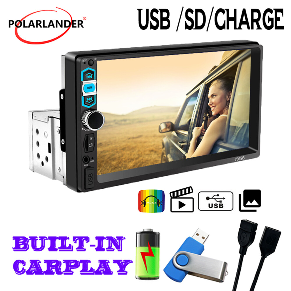 7″ 1 Din Car Stereo Radio Carplay Android Auto Bluetooth Mirror Link USB/AUX/TF