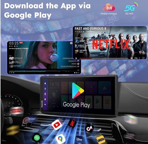 W903Plus Wireless CarPlay & Android 4+64 GB, 9.3″ HD IPS Touchscreen GPS BT