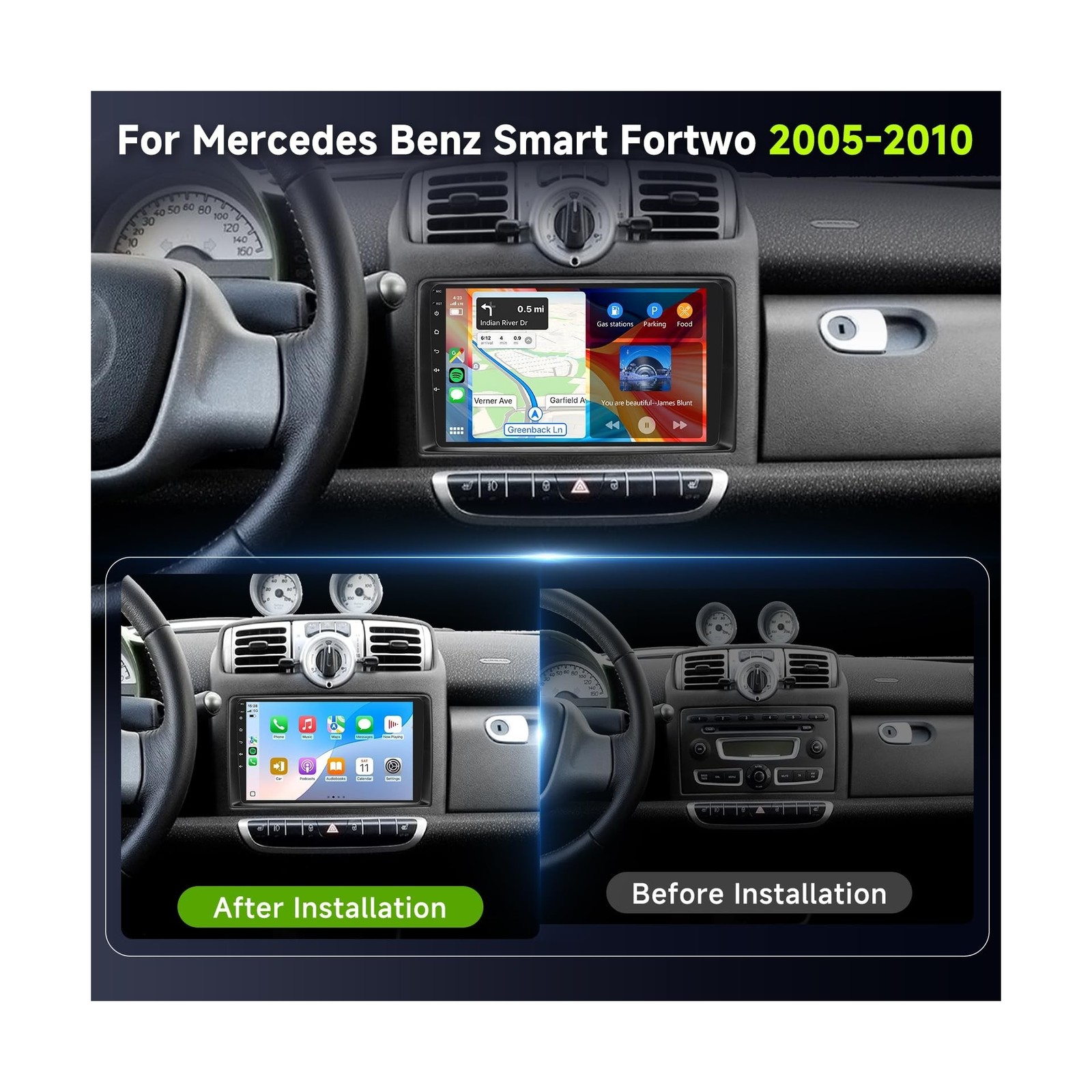 8Core 6GB+128GB Android 13 Radio For Mercedes Benz Smart Fortwo 2005-2010 Car…