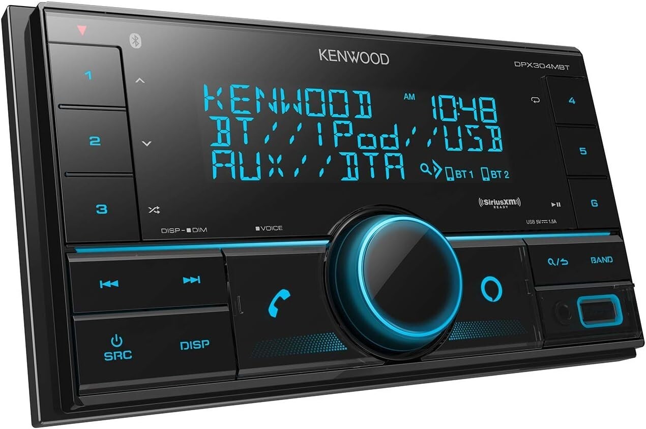 Kenwood DPX304MBT 2-DIN Digital Media Receiver w/Bluetooth Mechless Amazon Alexa