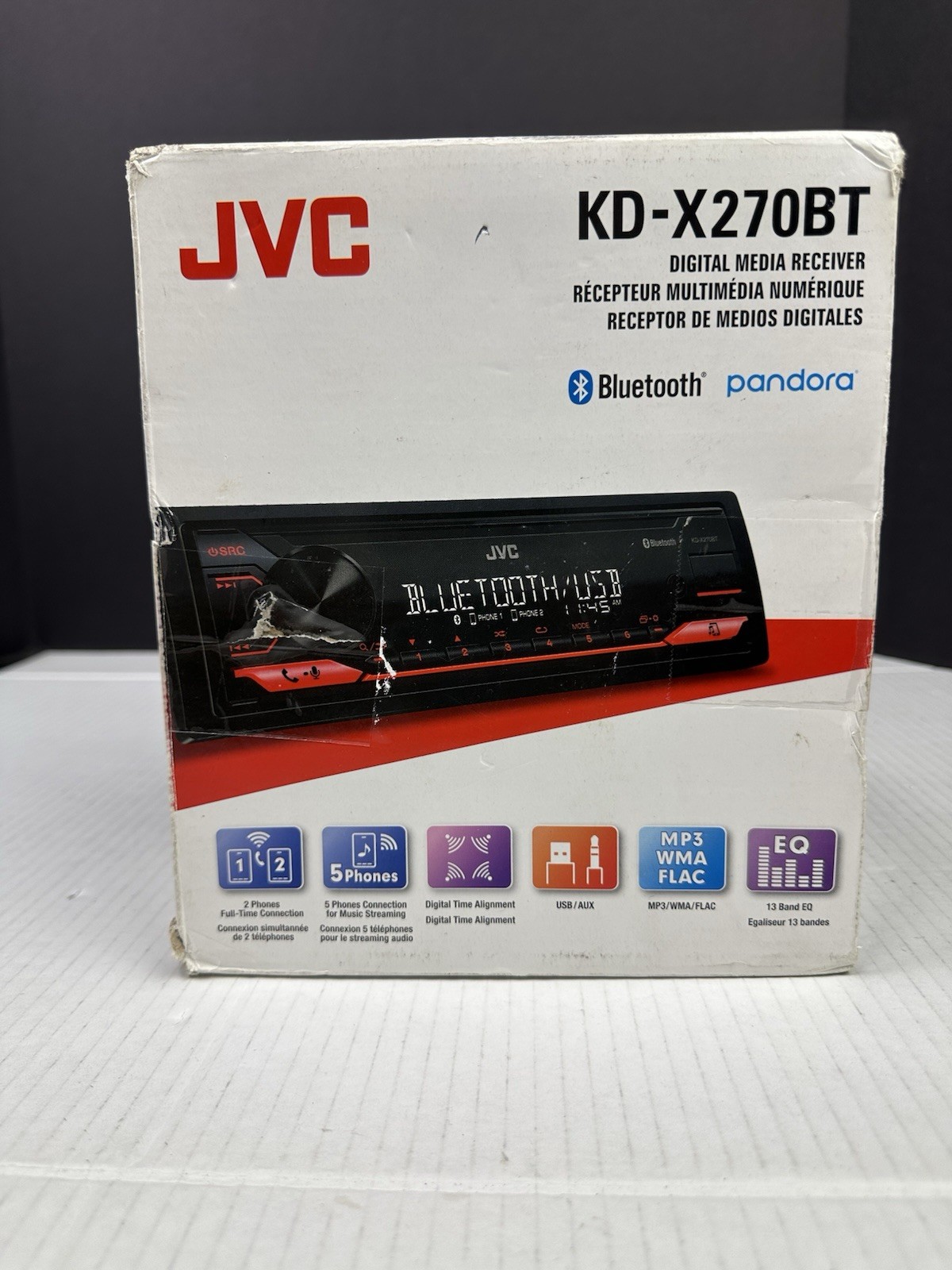 JVC KD-TD72BT in-Dash Bluetooth USB AUX AM/FM Stereo CD Player Car Receiver Read