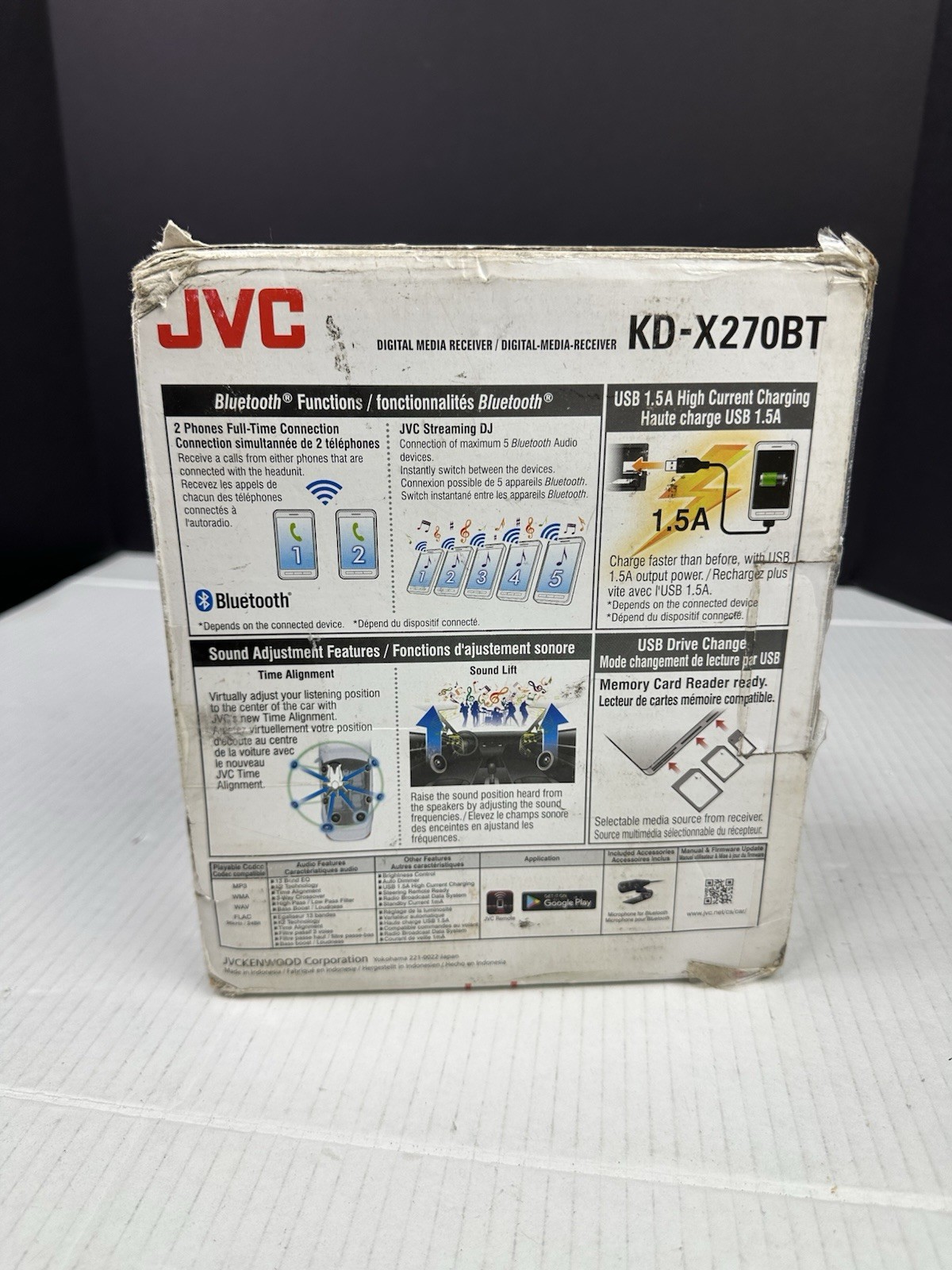 JVC KD-TD72BT in-Dash Bluetooth USB AUX AM/FM Stereo CD Player Car Receiver Read