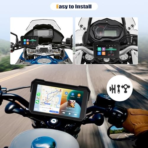 CarPlay Screen for Motorcycle,Portable Wireless Carplay/Android Auto for