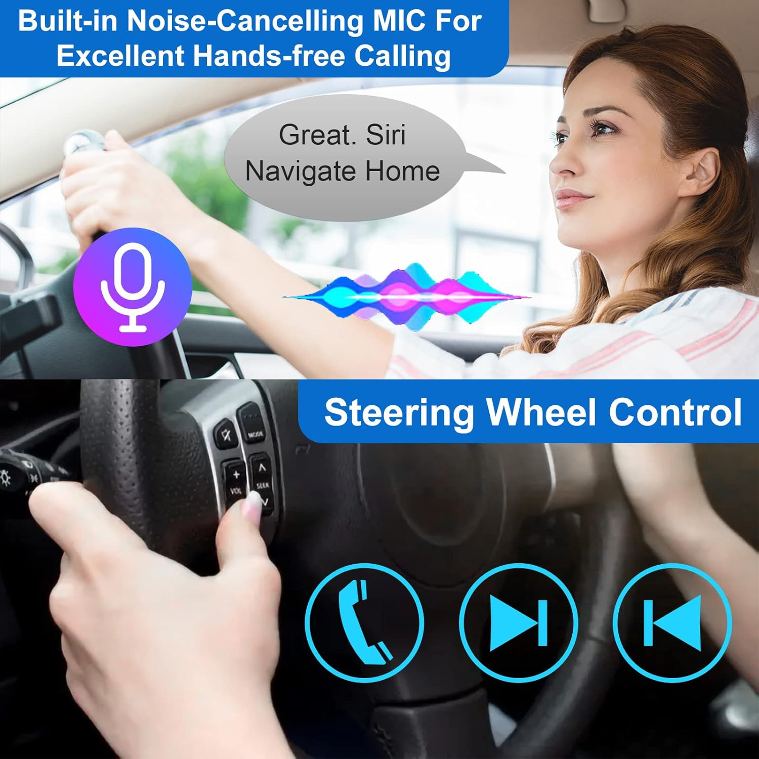 Double Din Car Stereo Radio Wireless Carplay Wireless Android Auto, 7In Touchscr