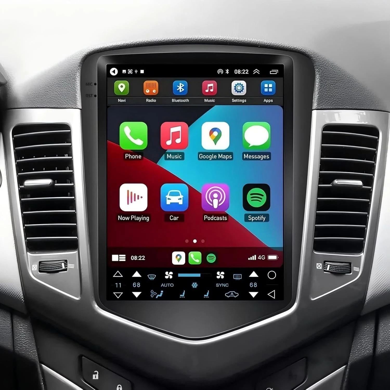 Car Radio Stereo For Chevy Cruze 2011-2015 Android 15 Apple Carplay GPS Navi