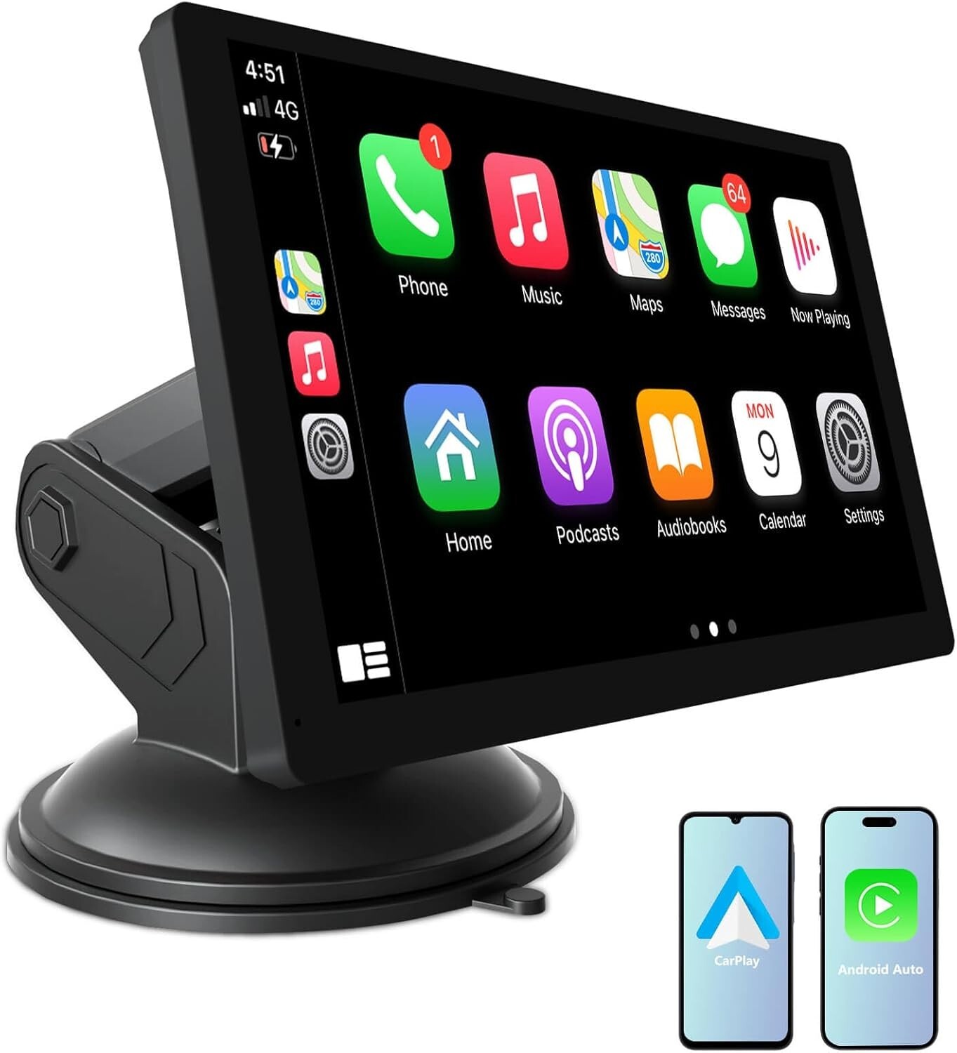 9″ Android CarPlay, Car Receiver with Android Auto Voice MirrorLink Bluetooth
