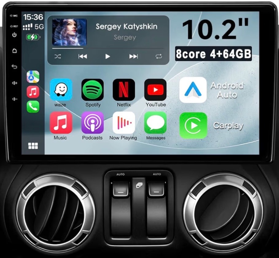 Car Radio Stereo Upgrade for Jeep Wrangler JK Compass Grand Cherokee Dodge Ram