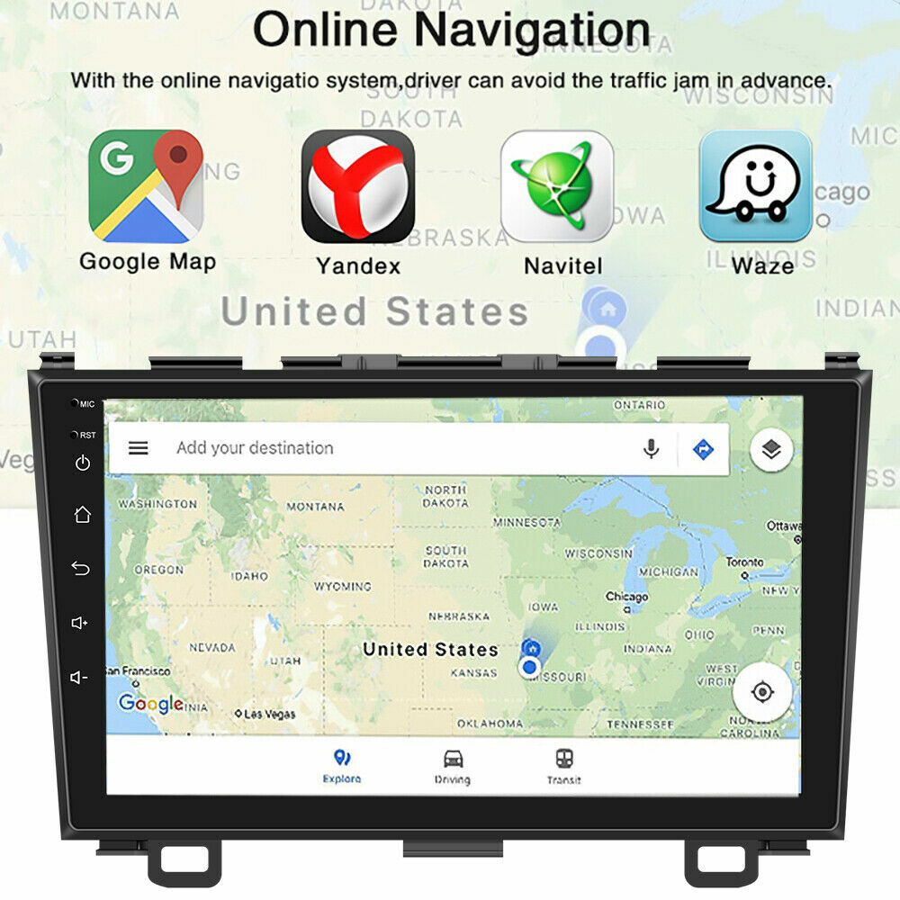 9″ Android 10.1 Car Radio For Honda CRV 2008-2011 Stereo Bluetooth GPS WIFI USB