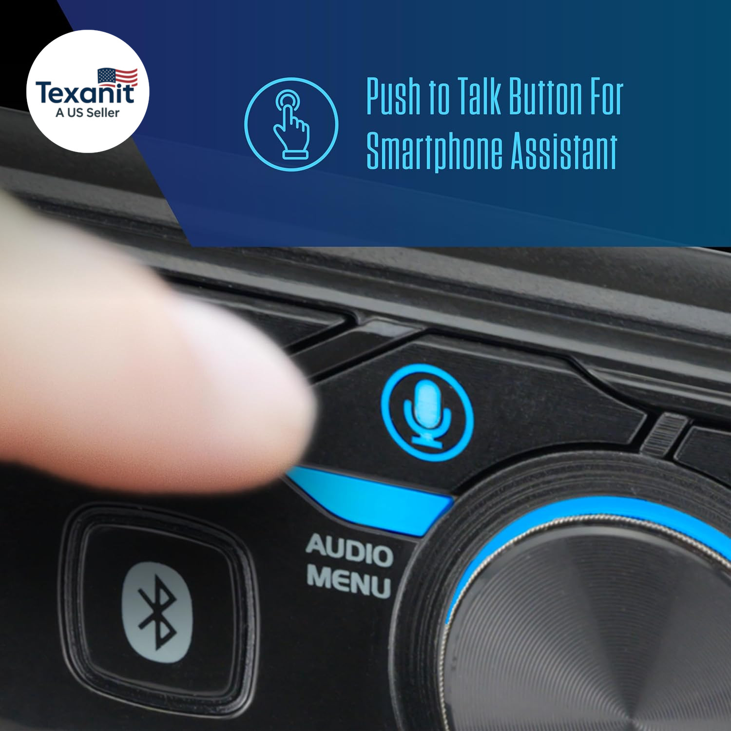 MPR210 7-Character LCD Single DIN Car Stereo Radio | Bluetooth Hands Free Callin