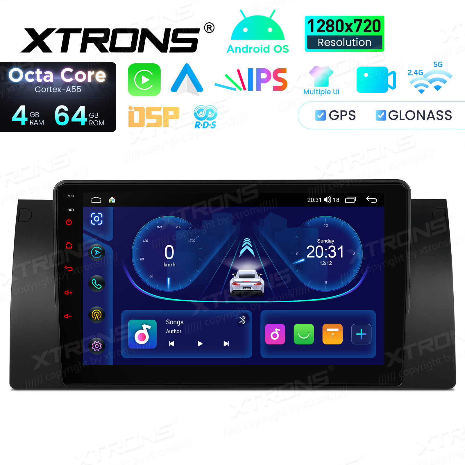 For BMW X5 E53 9″ IPS Android 13 8-Core 2+32GB Car Stereo Radio GPS CarPlay Navi