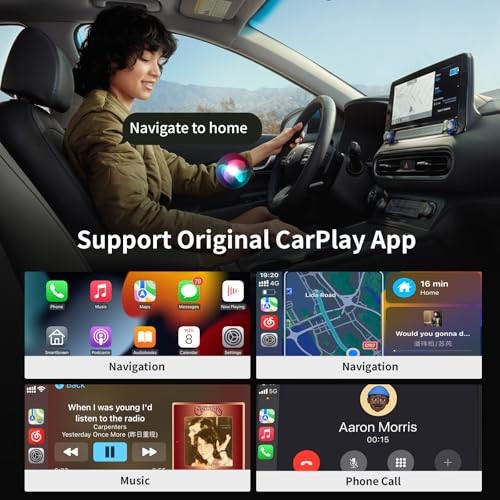 Wireless CarPlay/Android Auto 360 ° Rotation Mini Plug and Play Black