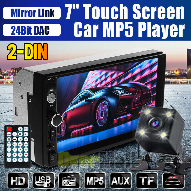 Backup Camera+Double Din Car Stereo Radio mp3 Player Bluetooth with Mirrorlink