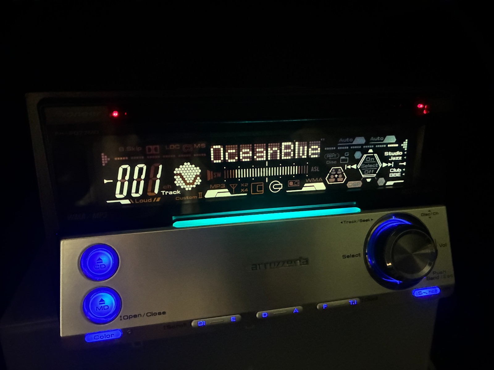 Pioneer Carrozzeria FH-P077MD Car Audio 2DIN CD MD IP-BUS Working Tested JDM