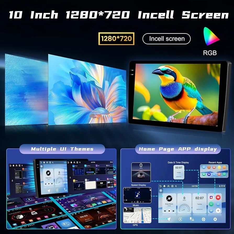 10.1″ 4+128G Android Car Radio Stereo Jeep Cherokee 2013-2018 CarPlay GPS Camera