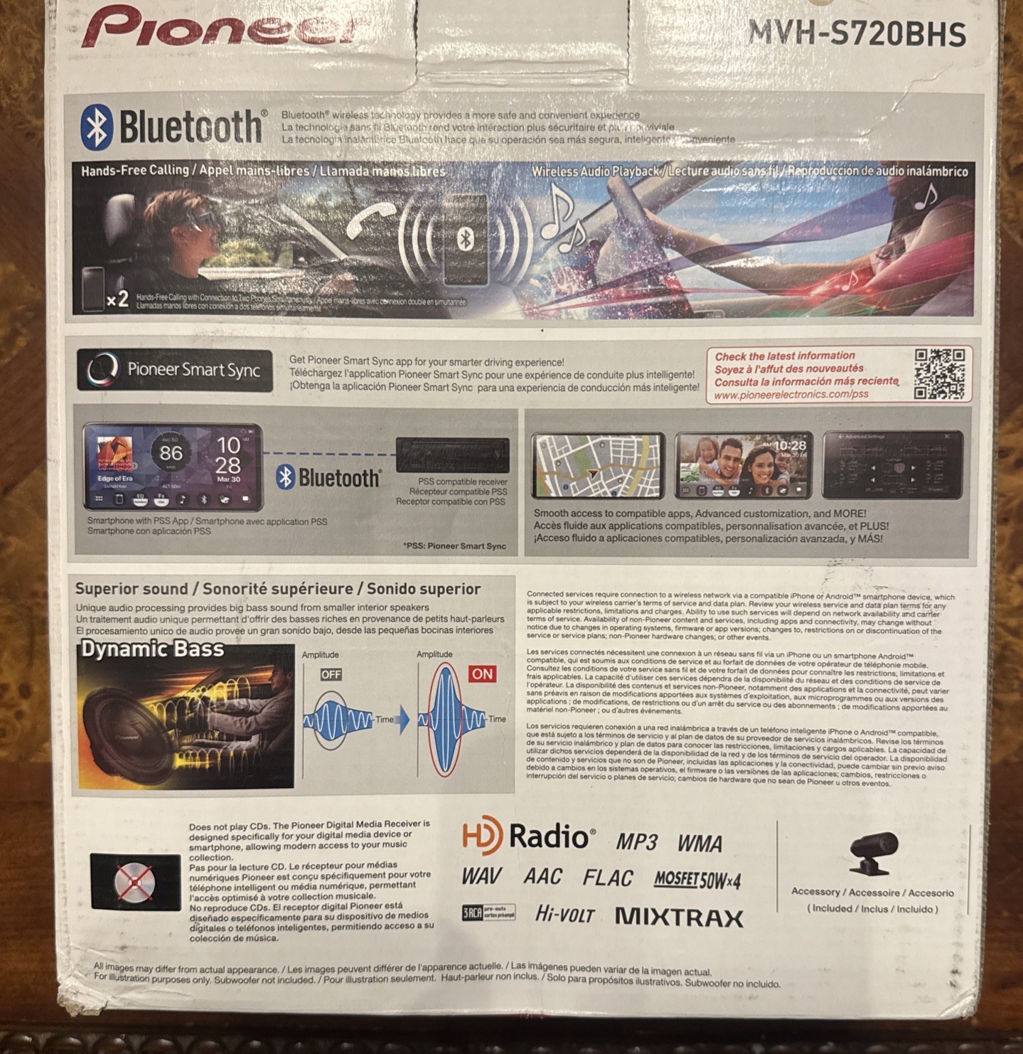 Pioneer – MVH-S720BHS – Single DIN Media Receiver Bluetooth Sat Ready