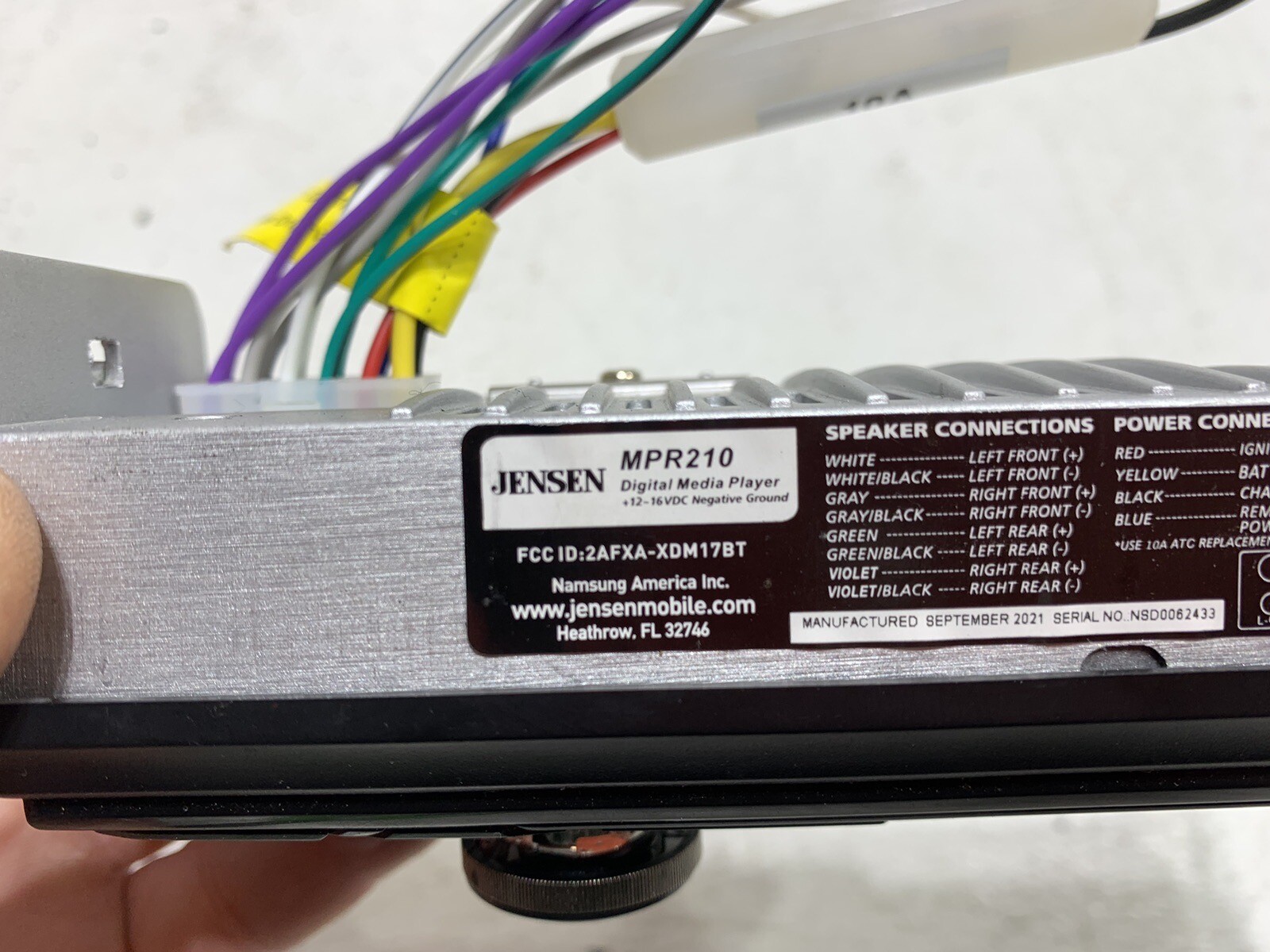 Jensen MPR210 digital media receiver 1 din radio stereo Bluetooth AUX USB tested